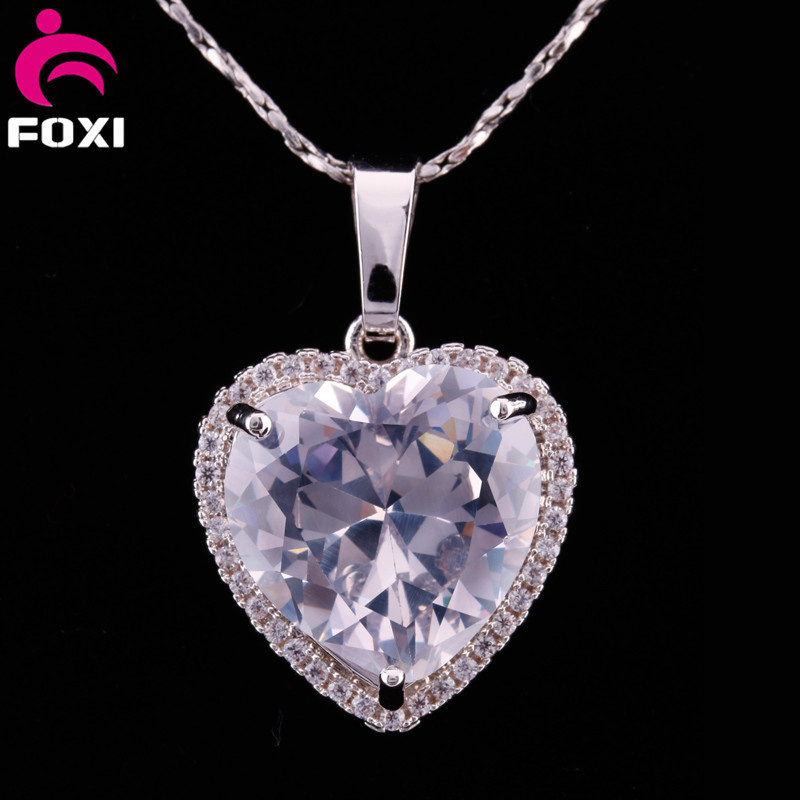 Shining Big Stone Heart Shape Pendants for Girls
