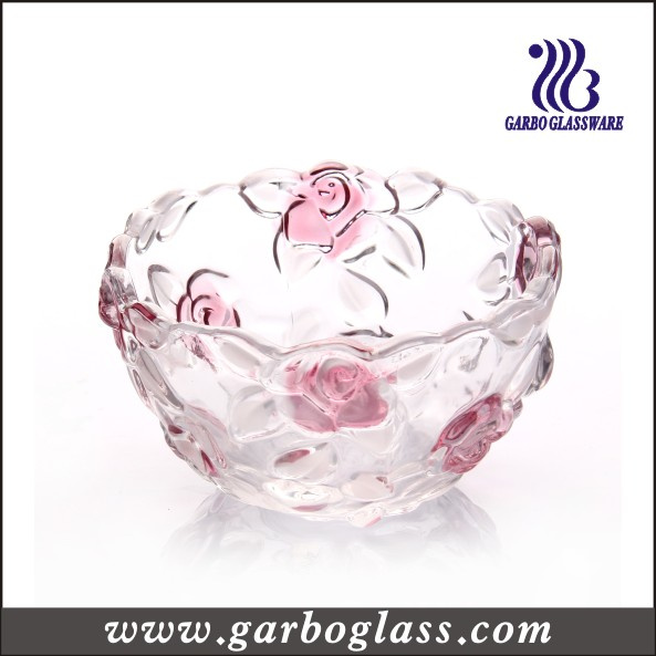 Spray Color Soda Lime Deep Rose Glass Bowl (GB1615MG-1/PDS)