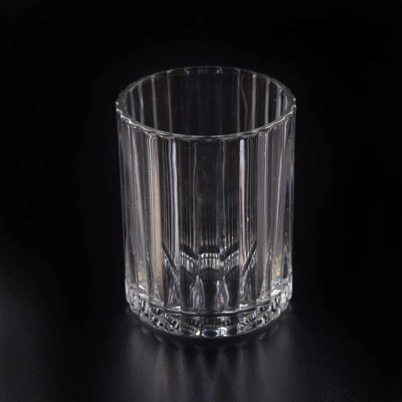 Vertical Bar Pattern Candle Jar with Popular Size