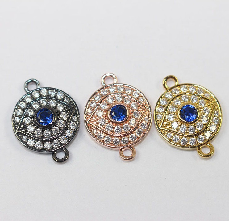 Wholesale 925 Sterling Silver Turkey Evil Eye Bracelet Charm Mjcc024