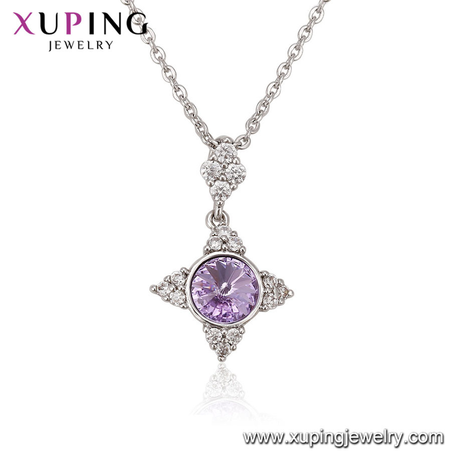 43733 Xuping Latest Designs Wedding Jewelry, Crystals From Swarovski Platinum Gold Plated Necklace