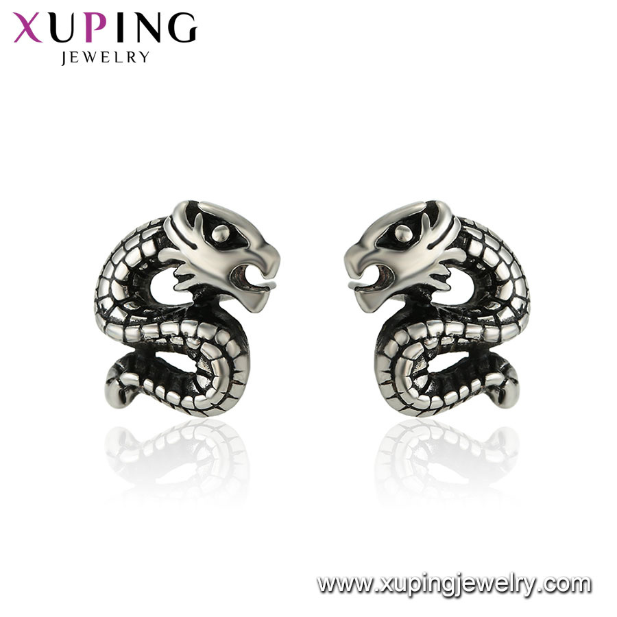 95878 Sterling Silver Color Jewelry Wholesale Dragon Cool Earrings