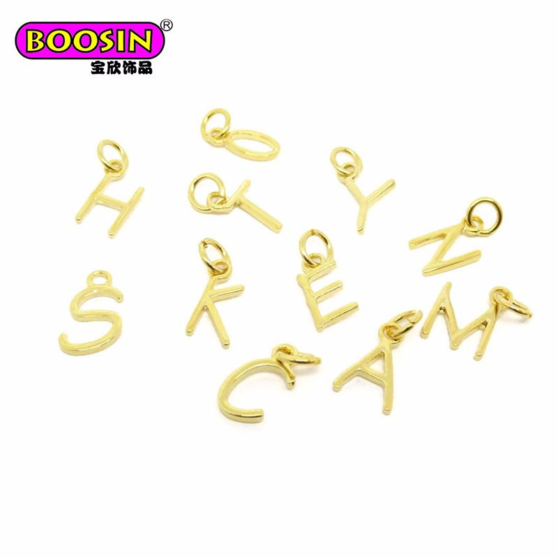 Metal Pendant Design Jewelry Crystal Initial Letter Alphabet for Bracelet