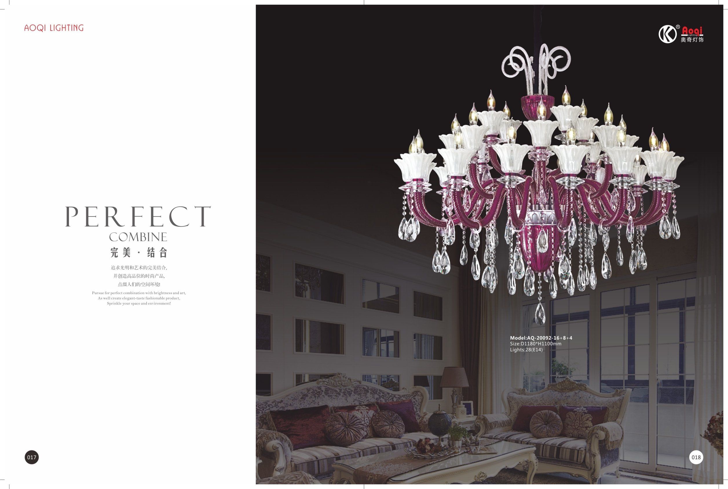 European Simple Red Crystal Chandelier Light