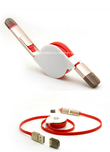 2 in 1 Data Cable 8 Pin Female Micro USB Connector