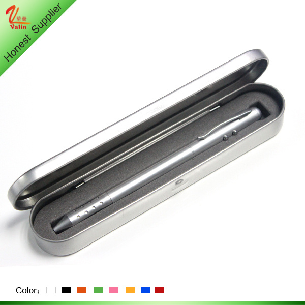 Promotional White Metal Ball Pen with LED Light