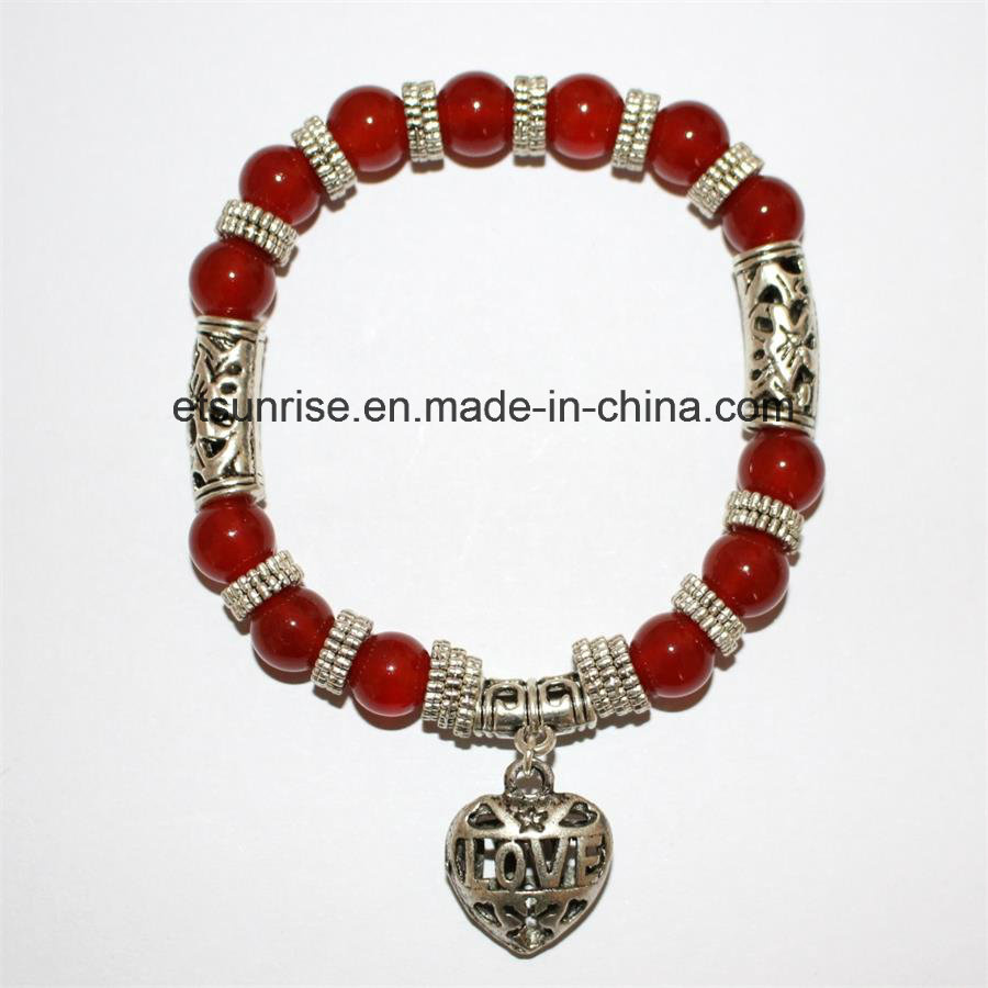 Fashion Semi Precious Stone Crystal Beaded Jewelry Bracelet Bangle