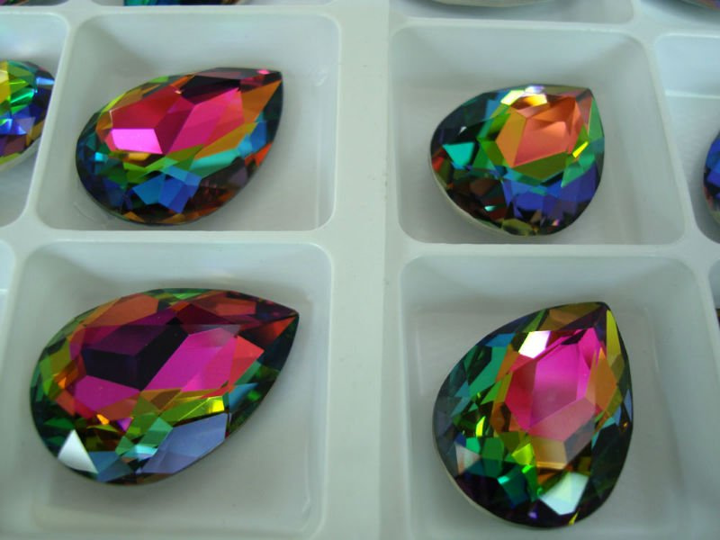 Rainbow Color Teardrop Strass Stones Beads