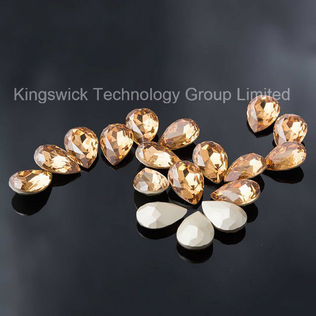 Shining Drop Shape Loose Point Back Rhinestone