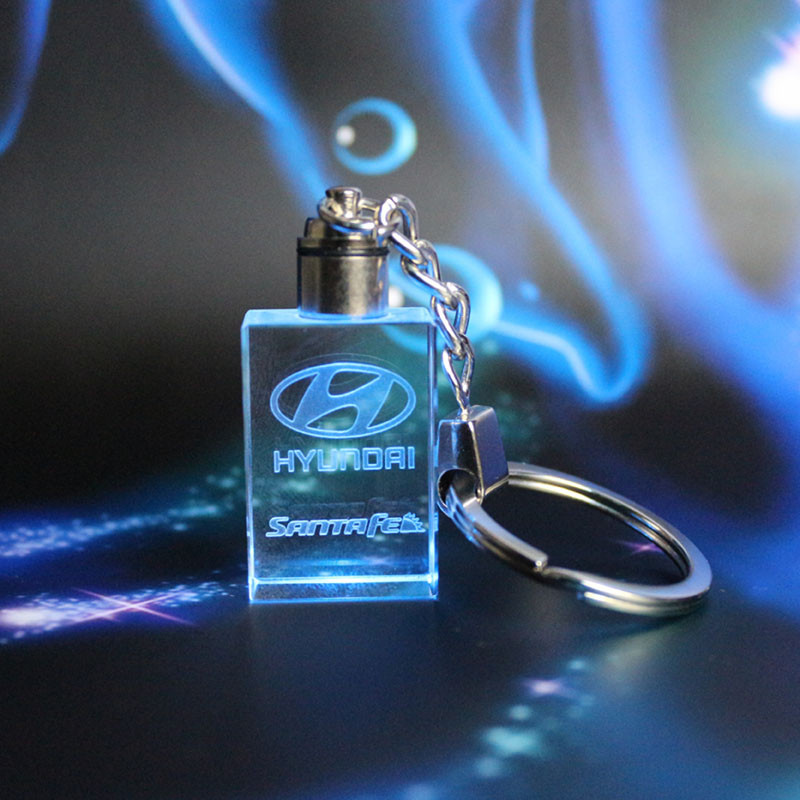 LED Laser Keychain for Brithday Crystal 3D Laser Keychain