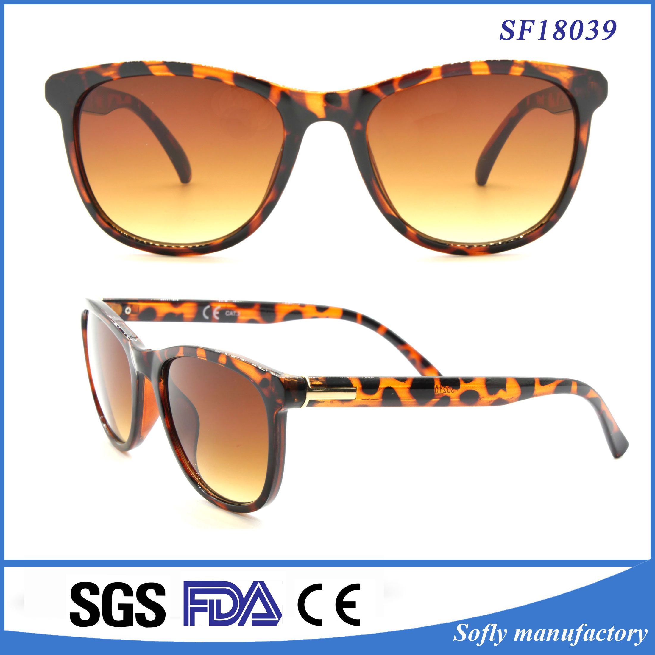 UV400 Sunglasses Women Designer, Demi Frame with Gradient Brown Lens