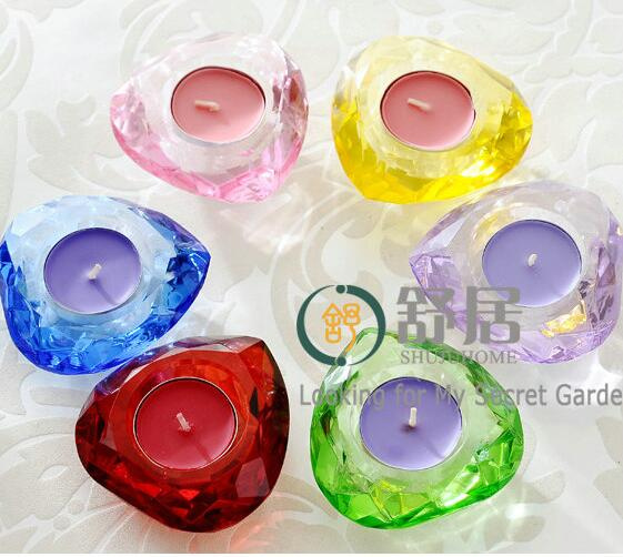 Heart Shape Tea Light Crystal Candle Holder for Home Goods