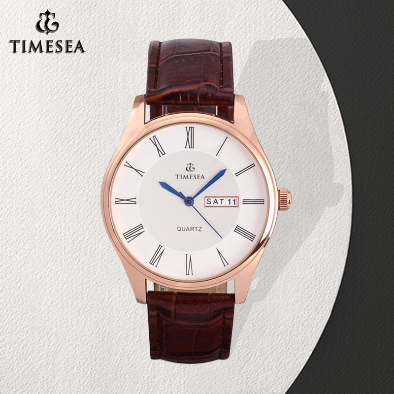 Original Quartz Movement Stainless Steel Cover Waterproof Leather Watch72338