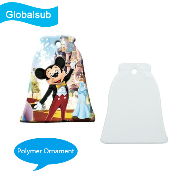Wholesale Decorative Bell Shape Ready to Paint Polymer Christmas Ornament for Sublimation