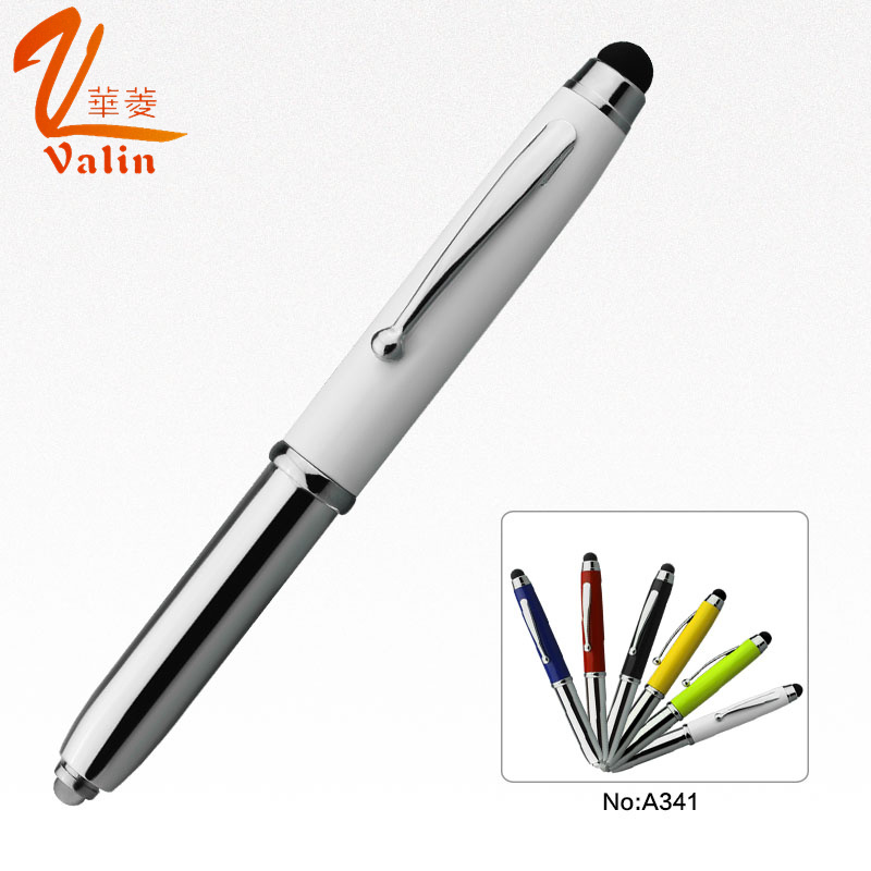 3 in 1 LED Light Metal Pen with Touch Screen