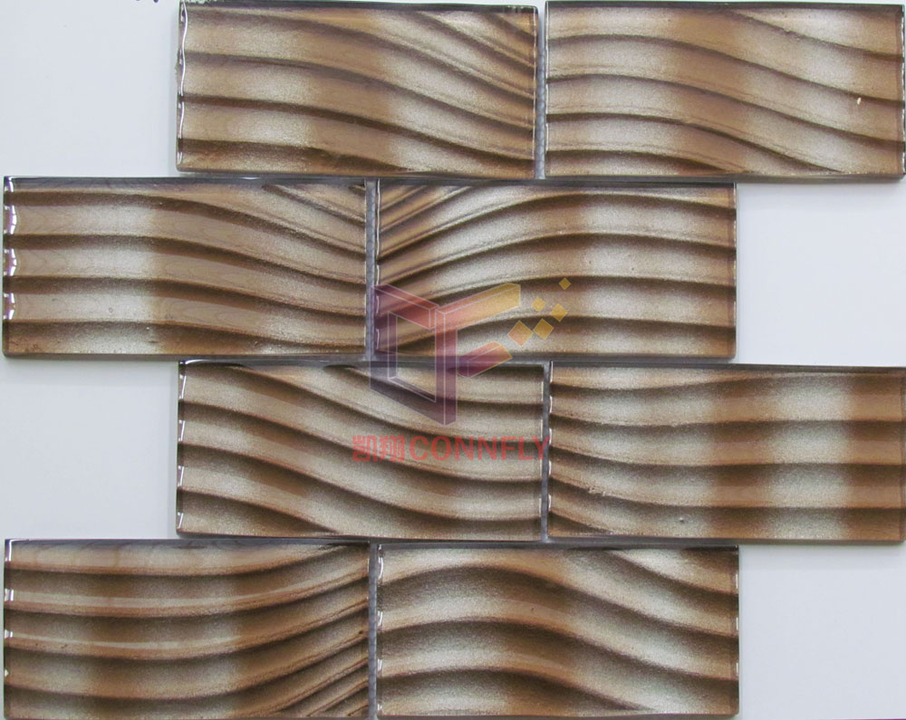 Wave Shape Crystal Glass Mosaic (CFC591)