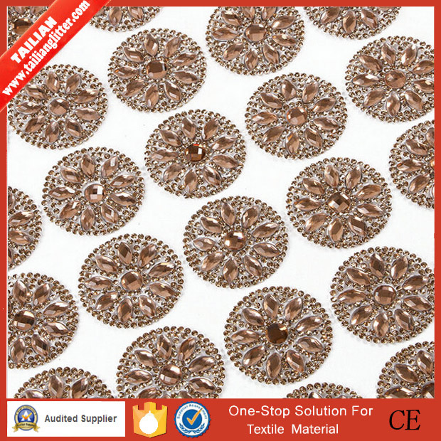 2016 Tailian Hot Fix Flower Rhinestone Crystal Mesh