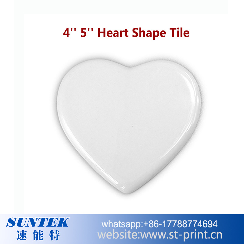 3'' 4'' 5'' Heart/Oval Shape Porcelain Blank Sublimation Tile