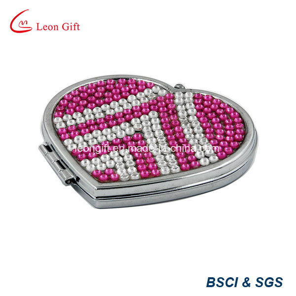 Heart Small Shape Crystal Compact Mirror