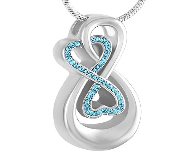Cjj001 Love Crystal Infinity Stainless Steel Cremation Jewellery for Ashes