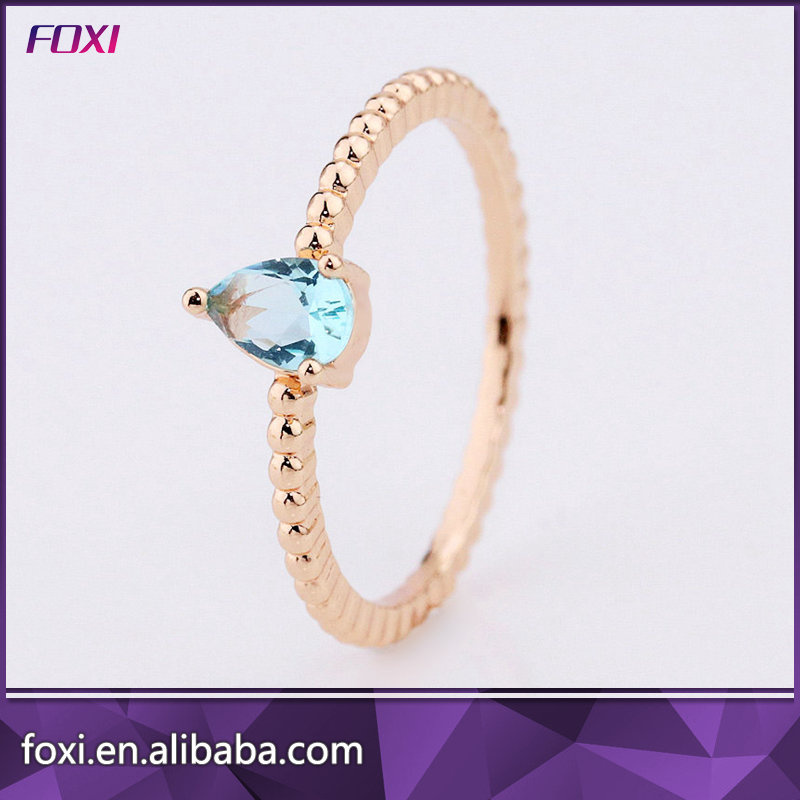 Small Gold Simple Design Zirconia Costume Finger Rings for Women