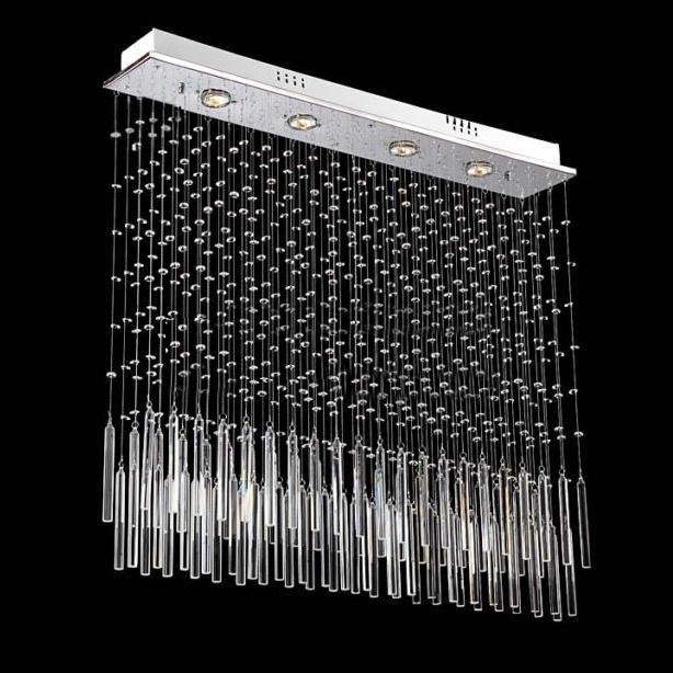 with Bulbs Beautiful Curtain Crystal Lamp Decorative Chandelier (GD-8023-4)