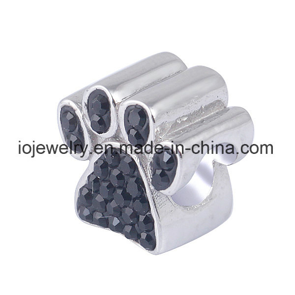 Fashion Stainless Steel Metal Paw Prints Bead
