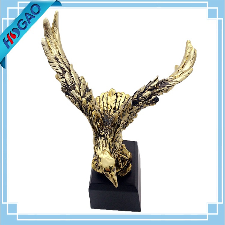Wings of Glory Bald Eagle Bronze Electroplated Figurine with Base Resin Statue