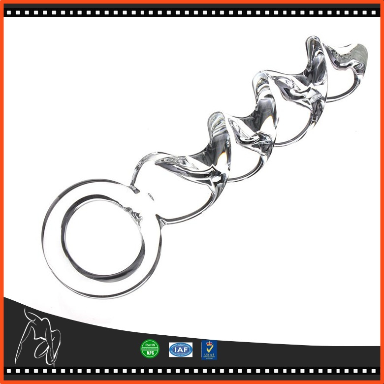 Sex Head Large Glass Butt Anal Plug Bead Crystal Dildo for Woman Gay