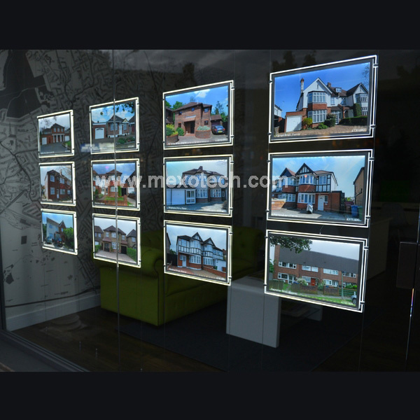 Acrylic Frame Slim LED Light Box for Real Estate Agent Advertising Billboard