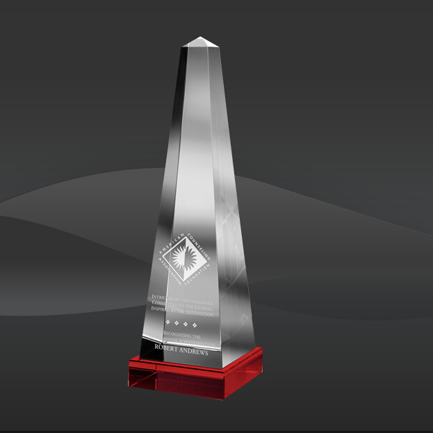 Red Obelisk Tower Crystal Award (JC-4000-861, JC-4001-861, JC-4002-861)