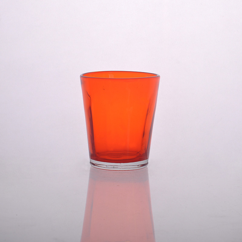 Red Colored Glass Candle Jar