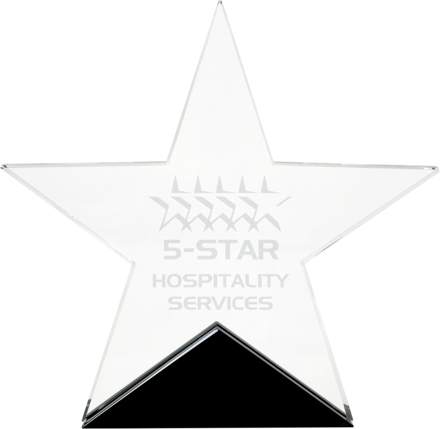 Super Star Crystal Plaque-Black Base