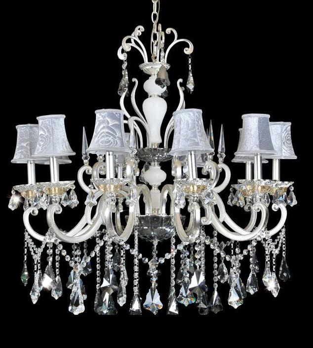 Decorative Crystal Brass Chandelier with Lampshade for Hotel