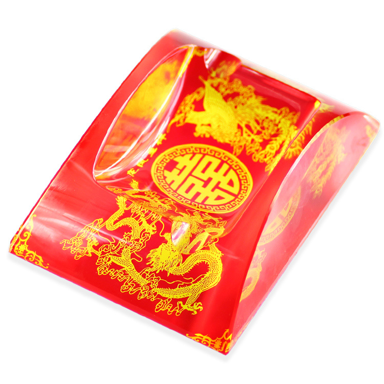 Hot Sales China Style Crystal Dragon Ashtray Crystal Crafts