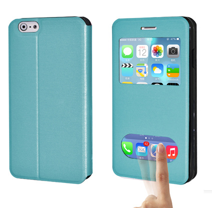 New Nice Workmanship PU Leather Case for iPhone 6, 6s, Perfectly 2 Windows Design