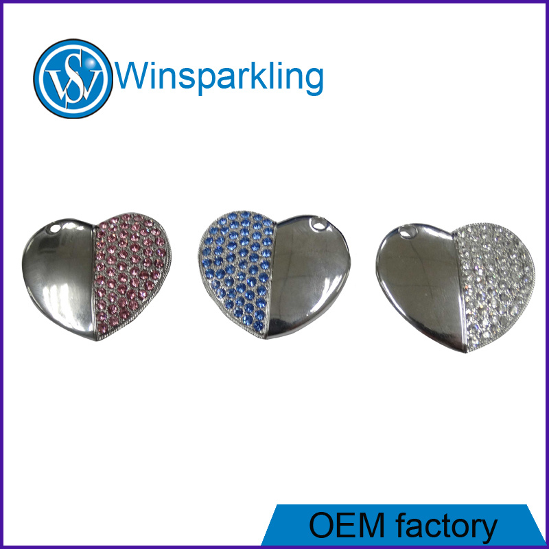 Crystal Heart Jewelry USB Flash Drive USB