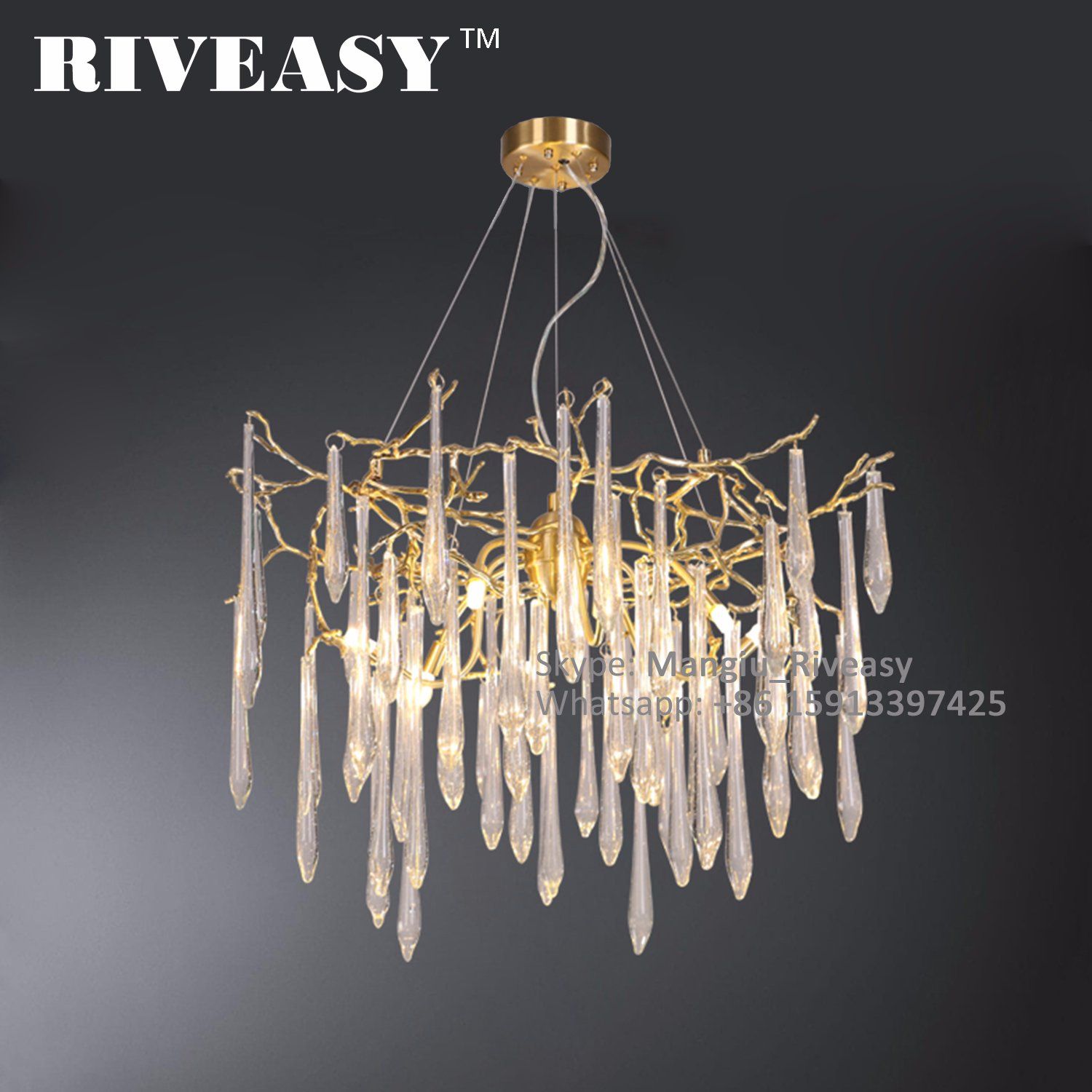 Drop-Shaped Glass Pendant Lamp& Decorative Lights Studio Light