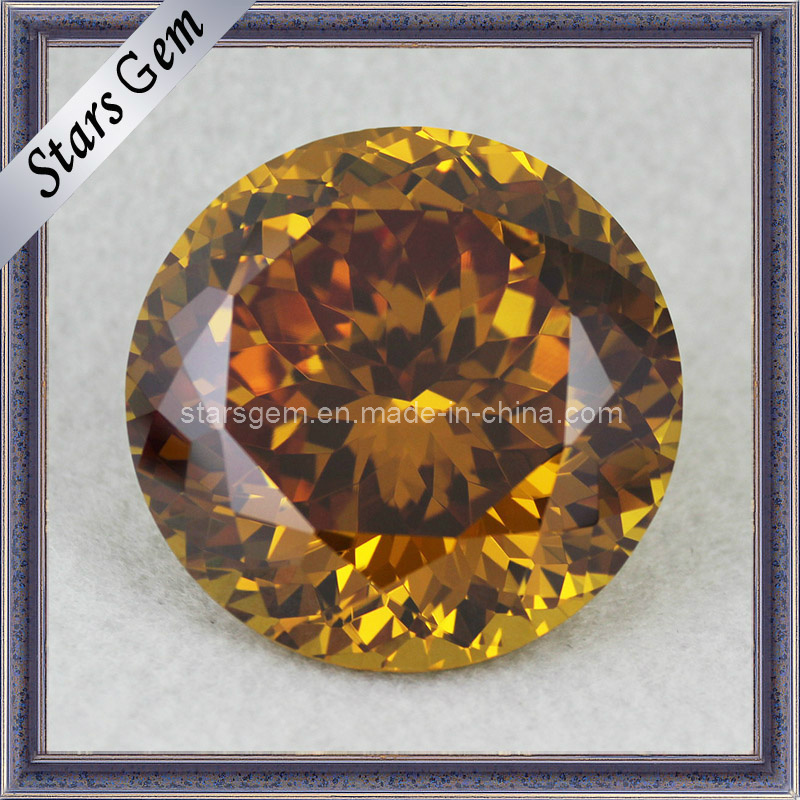 Good Polished Round Shape Shinning Golden CZ Gems