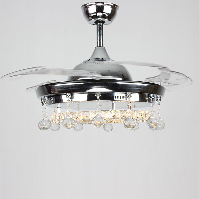 2018 Crystal Bunched Beads Decorative Ceiling Fan with Lighting