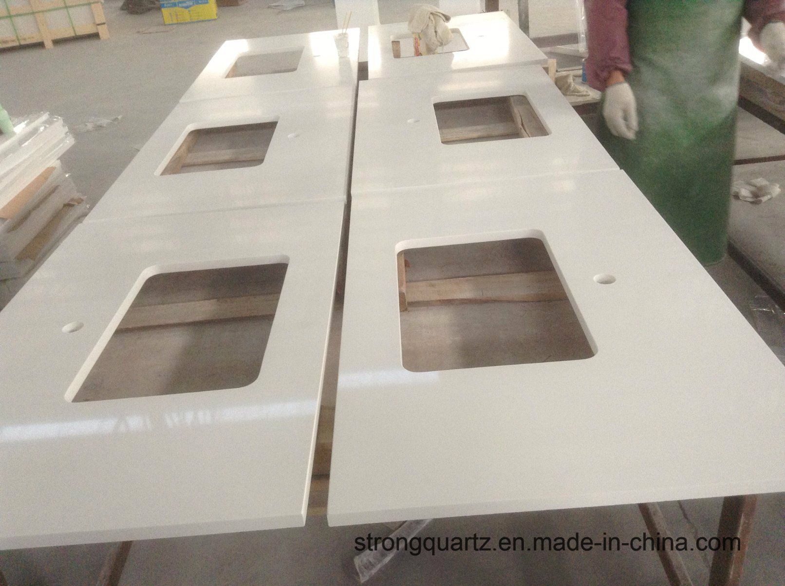 White Kitchen Quartz Stone Counter Top Price