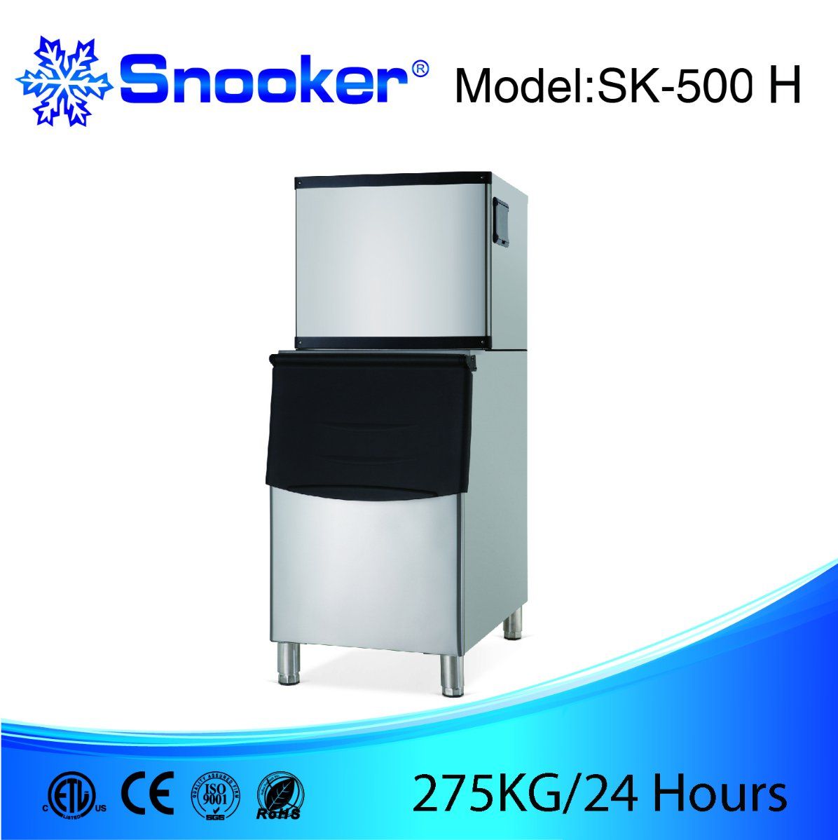 Item No. Sk-500h Snooker 275kg/24h 360W Modular Ice Maker, Ice Making Machine, Ice Cube Making Machine