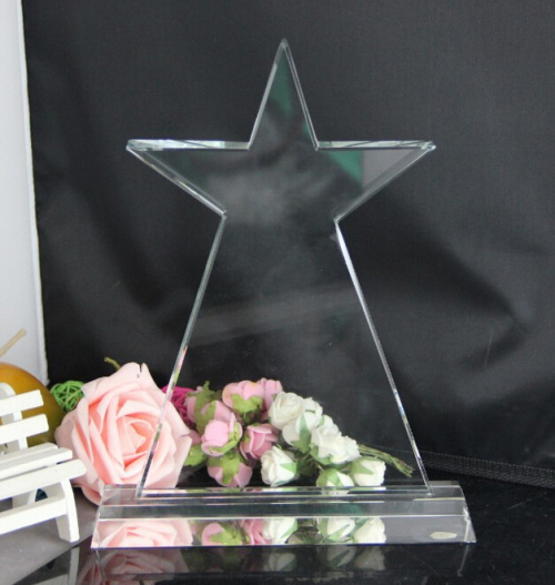 Wholesale Cheap Crystal Trophy Glass Awards, Clear Star Shape Crystal Trophy