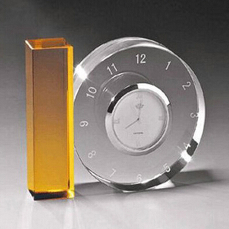 Custom Unique Crystal Glass Clock for Decoration Gift