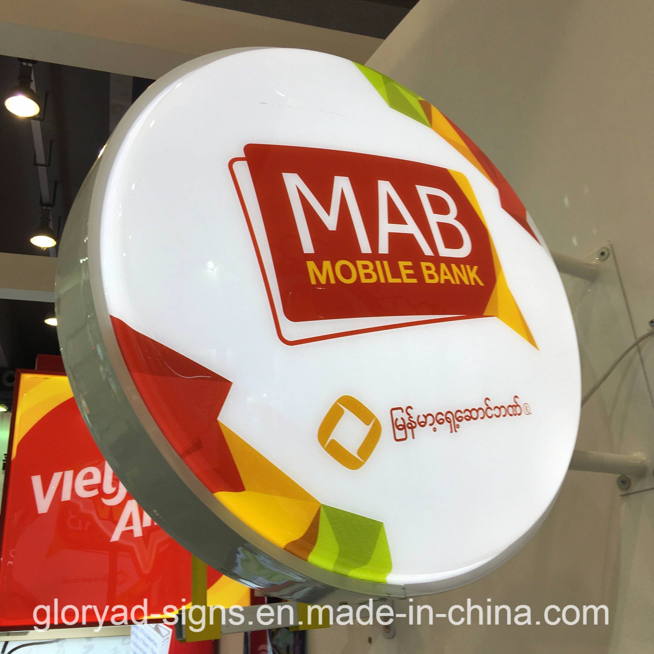 Round Light Boxes Acrylic Signage LED Light Box