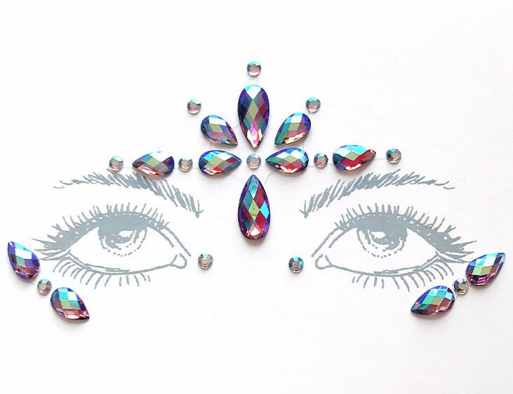 2018 Hot Sale Face Jewels Stickers and Face Gems Stickers