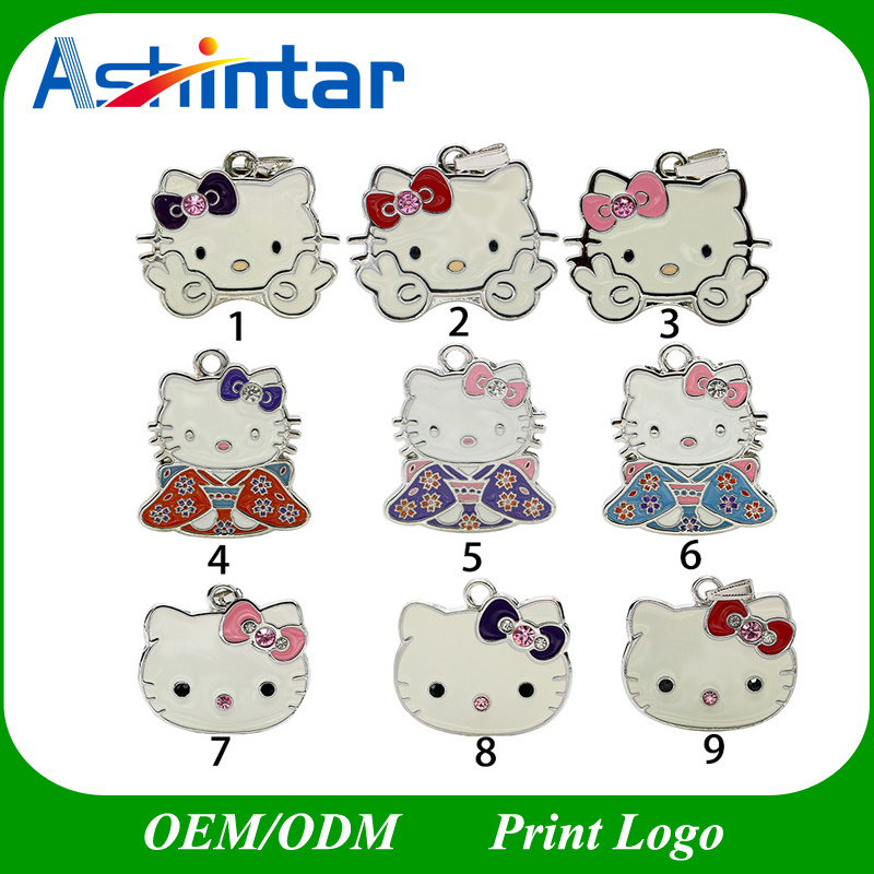 Jewelry USB Flash Disk Metal Hello Kitty USB Pendrive