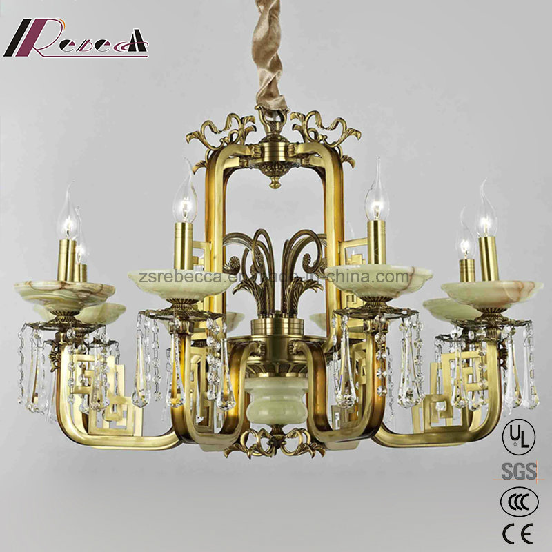 Retro Crystal Decorative Pendant Lamp with Antique Brass with Hotel