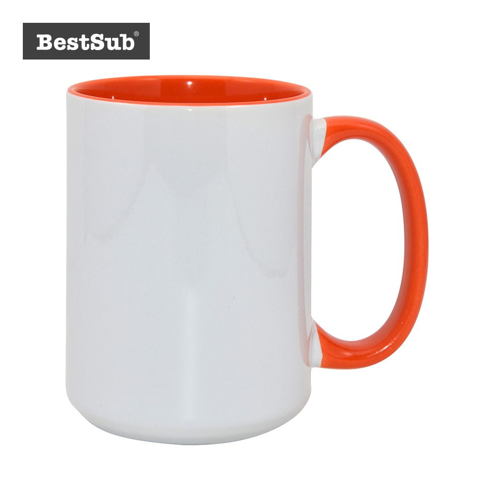 Bestsub 15oz Inner and Rim Color Sublimation Ceramic Photo Mug (B21T-04)