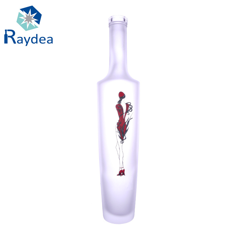 Decal Whiskey Glass Bottle with Frosting